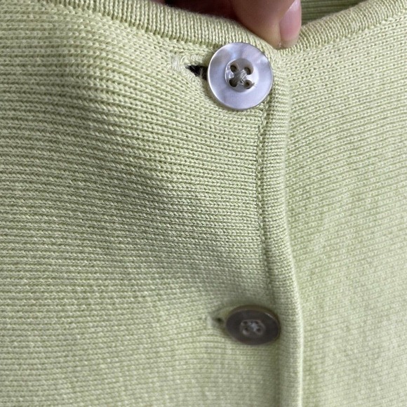 J Jill womens cardigan size Small L/S light green button down pearlized buttons - Picture 6 of 9